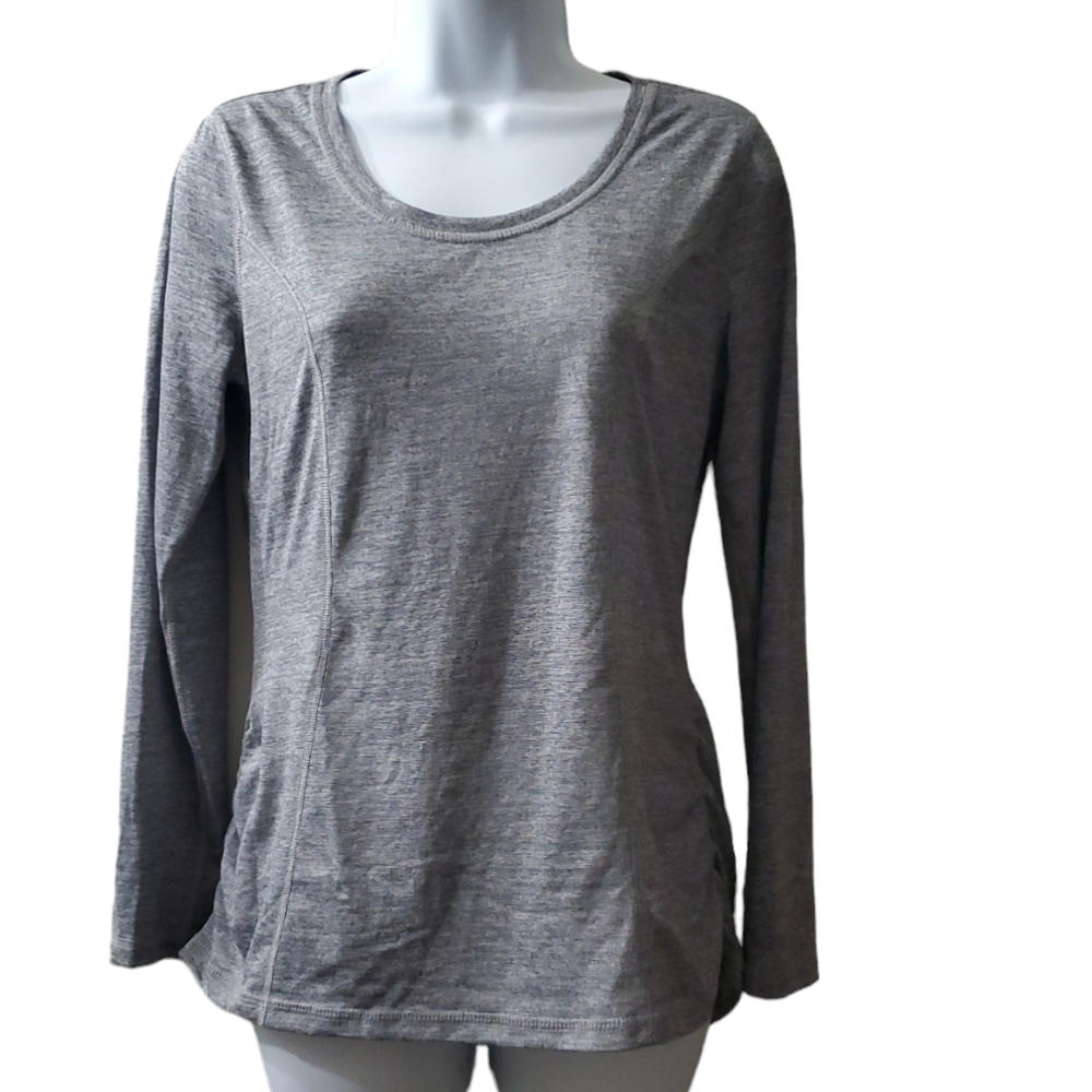 Athletic Works Womens Grey Long sleeve Workout Running Shirt